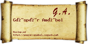 Gáspár Amábel névjegykártya